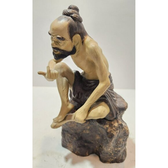 Vtg Rare Chinese Shiwan Xiangqi Mud Man Ceramic Figurine Sage Jigong Detailed - Picture 4 of 16